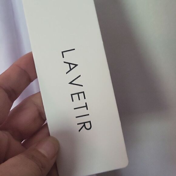 Lavetir White‎ V Neck Cinched Waist Chiffon Flowy Midi Tied Back Dress Size 9 - Picture 8 of 9